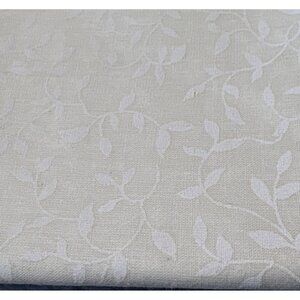Ivory Cotton Fat Quarter Fabric 18x22" with Subtle Leaf Pattern for Quilting Cra